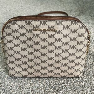 Michael Kors Monogram tan satchel